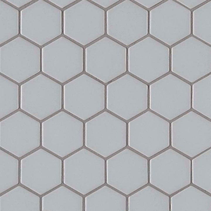 Domino 2" Hexagon Porcelain Mosaic Gray Matte