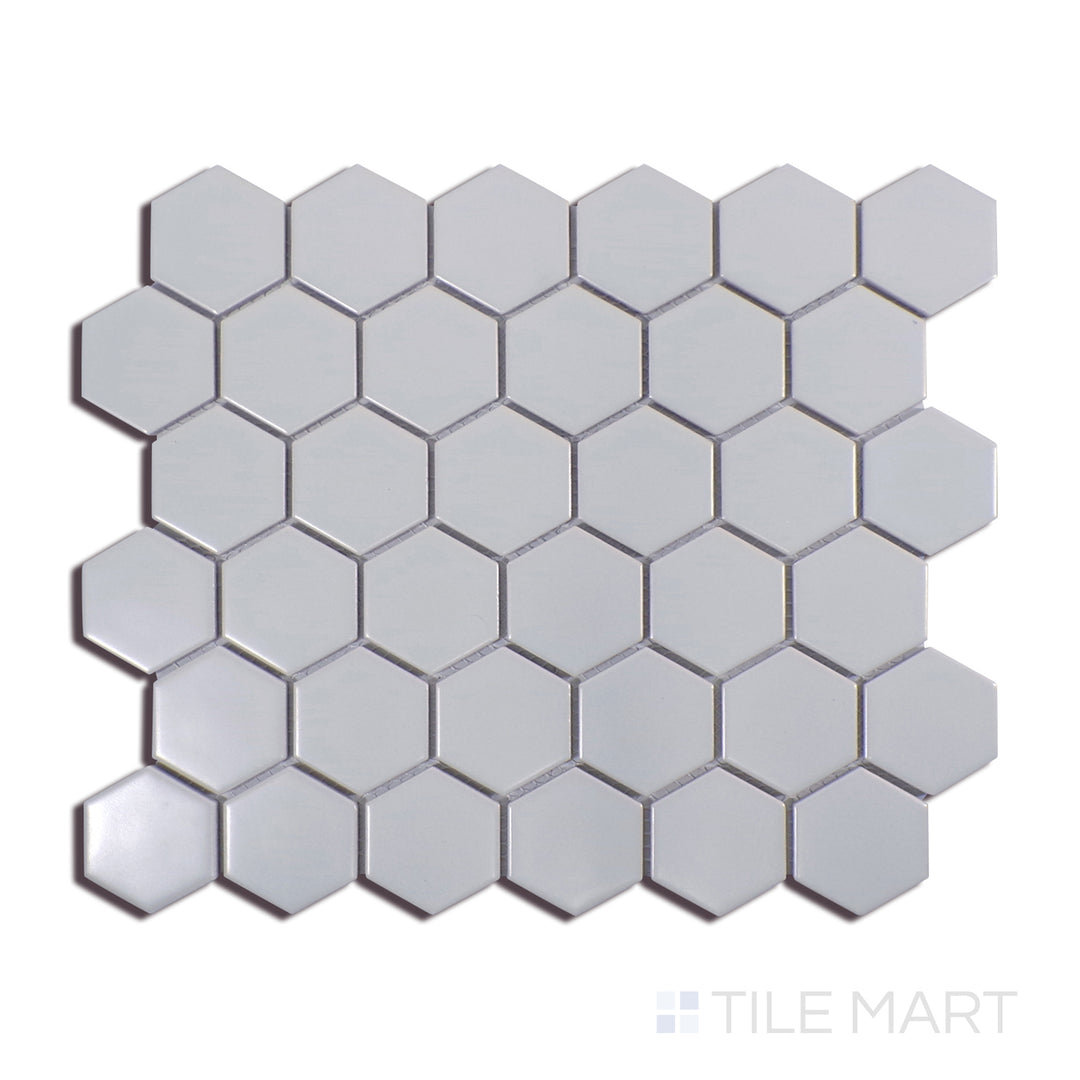 Domino 2" Hexagon Porcelain Mosaic Gray Matte