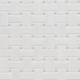 Domino Gray & White Basketweave Matte Porcelain Mosaic