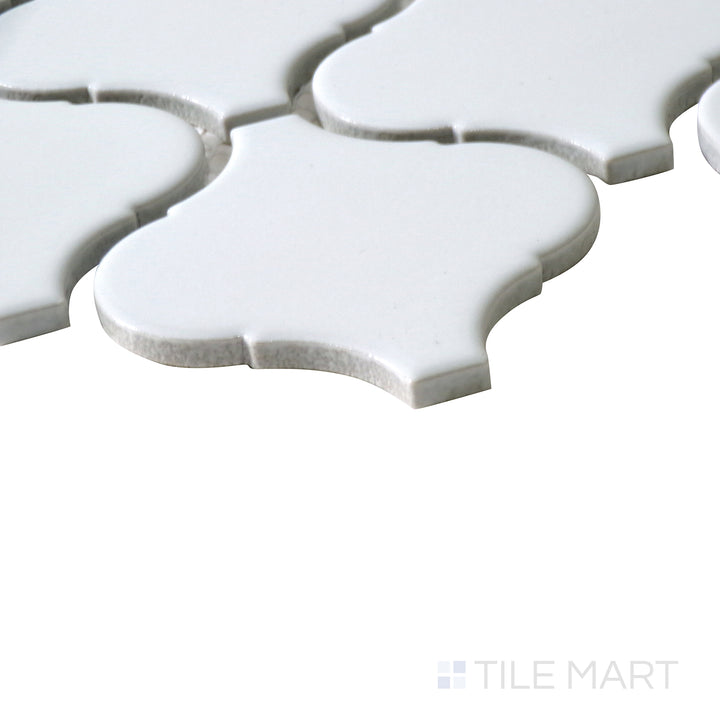 Domino Arabesque Porcelain Mosaic White Matte