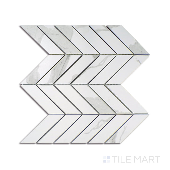 Eden Chevron Porcelain Mosaic 12X15 Statuary Matte