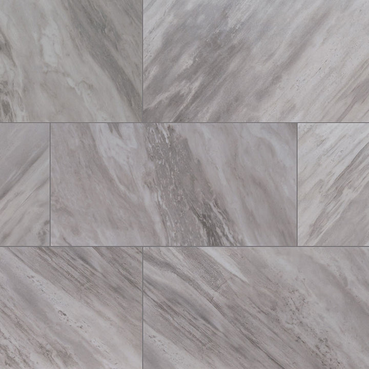 Top-down view of EDEN BARDIGLIO 12X24 MATTE in PORCELAIN TILE with a MATTE finish, presenting the smooth texture and color richness of BARDIGLIO.