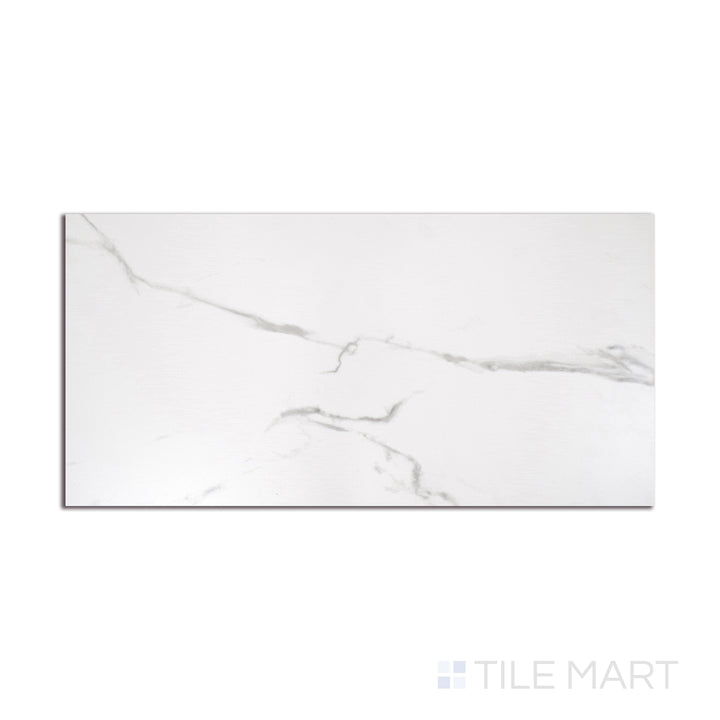 Angled shot of EDEN STATUARY 12X24 MATTE PORCELAIN TILE with a MATTE finish, displaying the fine craftsmanship and layered design from a different angle.