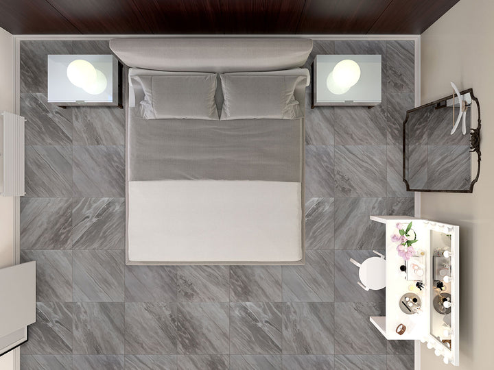 Eden Porcelain Field Tile 24X24 Bardiglio Matte