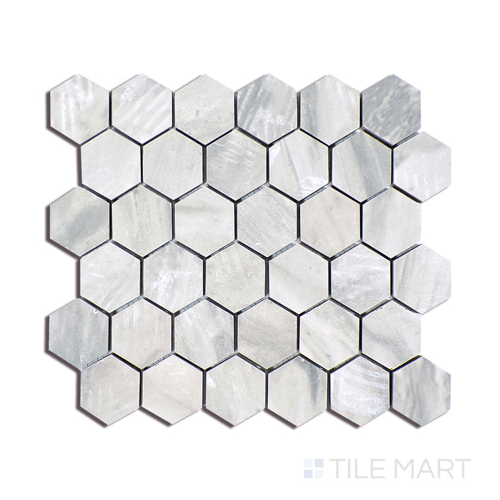 Eden 2X2 Hexagon Porcelain Mosaic 12X12 Bardiglio Matte