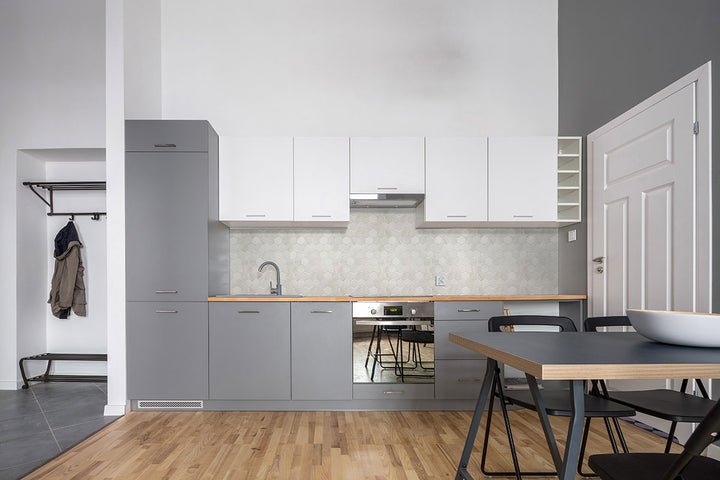 Displaying the refined texture of EDEN DOLOMITE 2X2 HEXAGON PORCELAIN MOSAIC with a MATTE finish, creating a relaxed atmosphere with its serene presence.