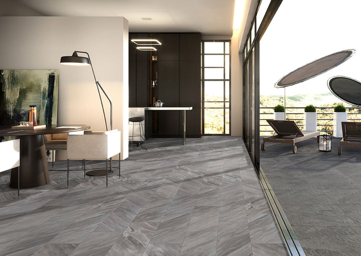 Highlighting the elegance of EDEN BARDIGLIO 4X24 POLISHED PORCELAIN TRIM with a POLISHED finish, creating a relaxed atmosphere with its serene presence.