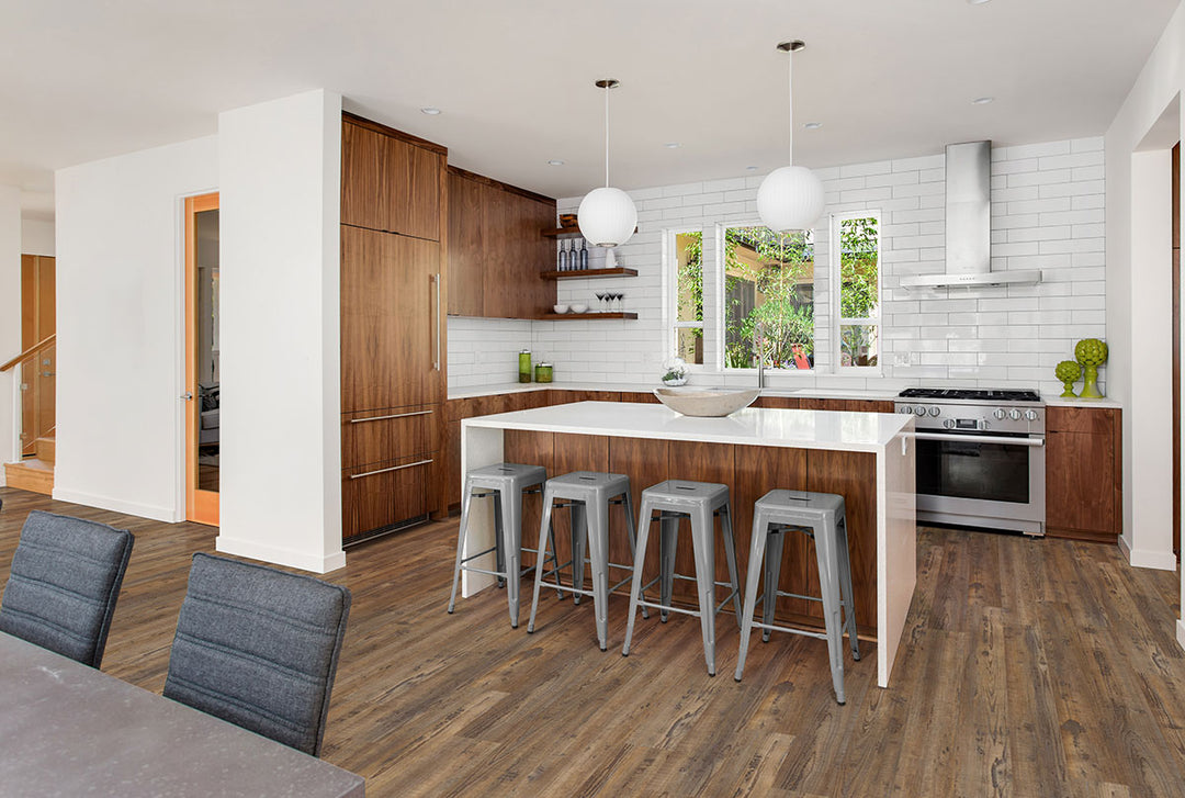 Living space with Glenridge Aged Hickory 6X48 Low Gloss Luxury Vinyl Plank flooring.