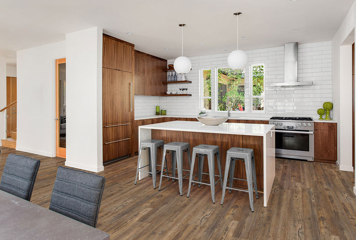 Living space with Glenridge Aged Hickory 6X48 Low Gloss Luxury Vinyl Plank flooring.