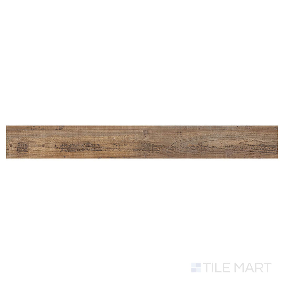 Top-down view of Glenridge Aged Hickory 6x48 low gloss luxury vinyl plank reveals classic, weathered wood tones with rustic detailing.