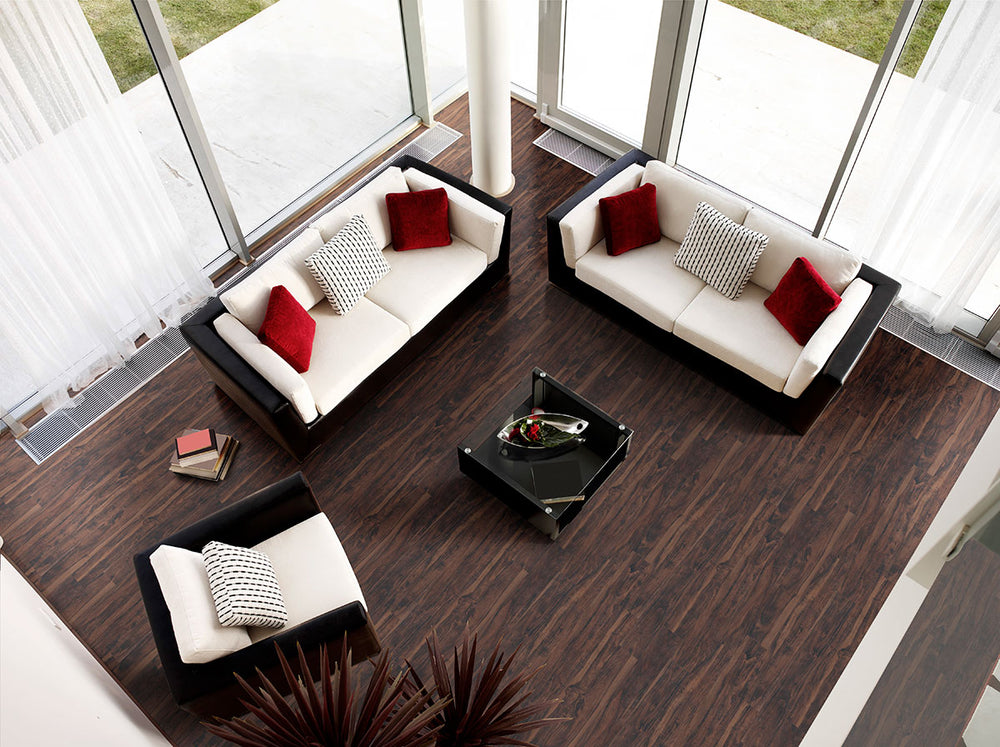 Modern space with Glenridge Burnished Acacia 6X48 Low Gloss Luxury Vinyl Plank flooring.