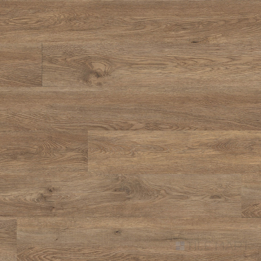 Overview of Glenridge Saddle Oak 6x48 low gloss luxury vinyl plank – warm medium-brown tones with classic oak graining.