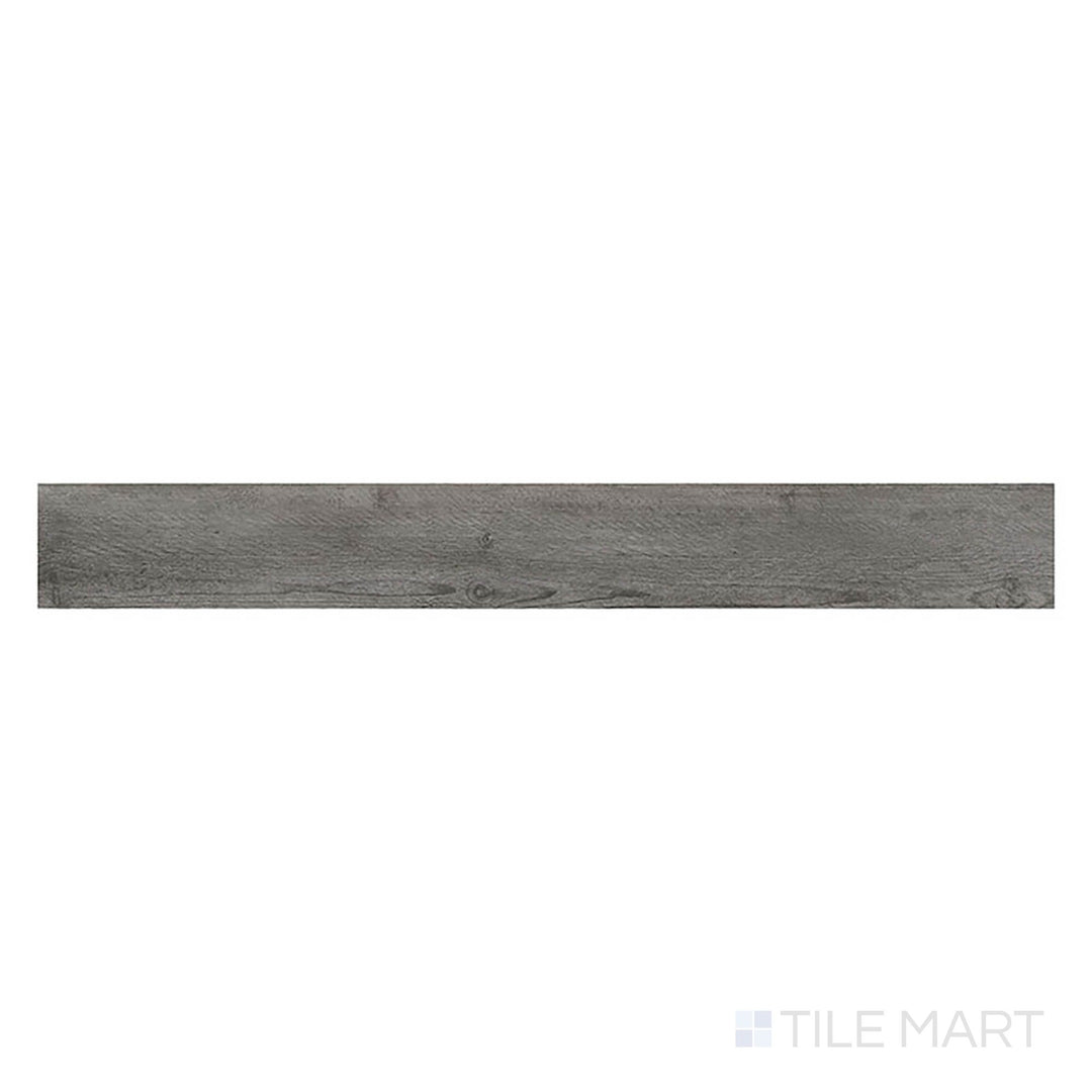 Glenridge Woodrift Gray 6x48 low gloss vinyl plank, presented from a top-down angle, features sleek gray coloring and understated woodgrain.