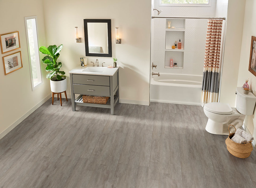 Modern layout complemented by Katavia Twilight Oak 6X48 flooring, perfect for versatile interior styles.