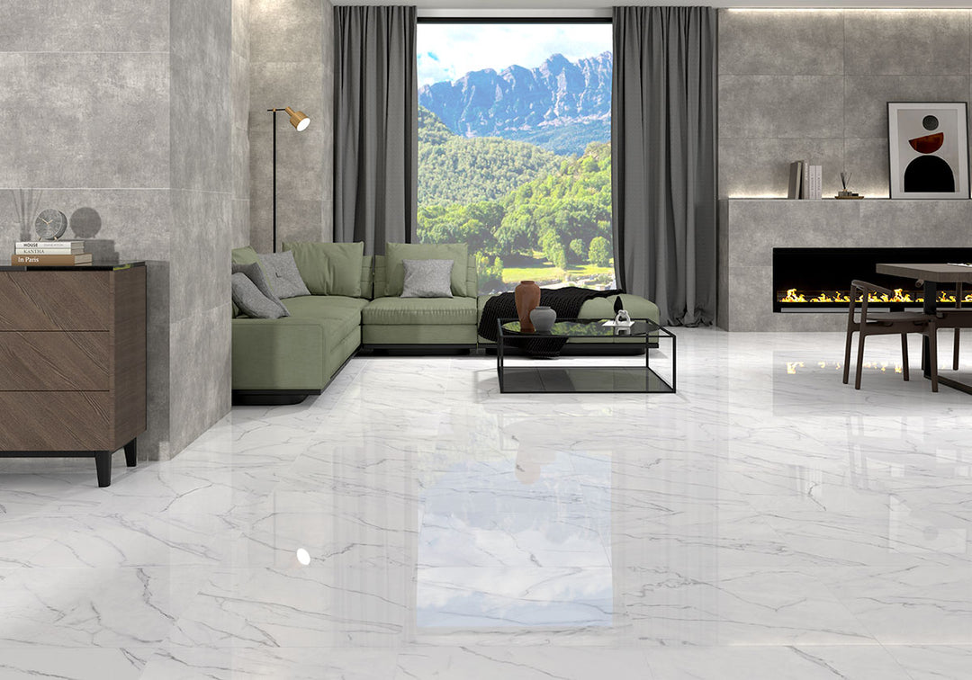 Kaya Porcelain Field Tile 24X24 Calacatta Venato Polished