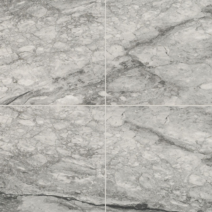 Top-down view of KAYA ONDA GRAY 24X24 POLISHED in PORCELAIN TILE with a POLISHED finish, showcasing the detailed finish and surface pattern.