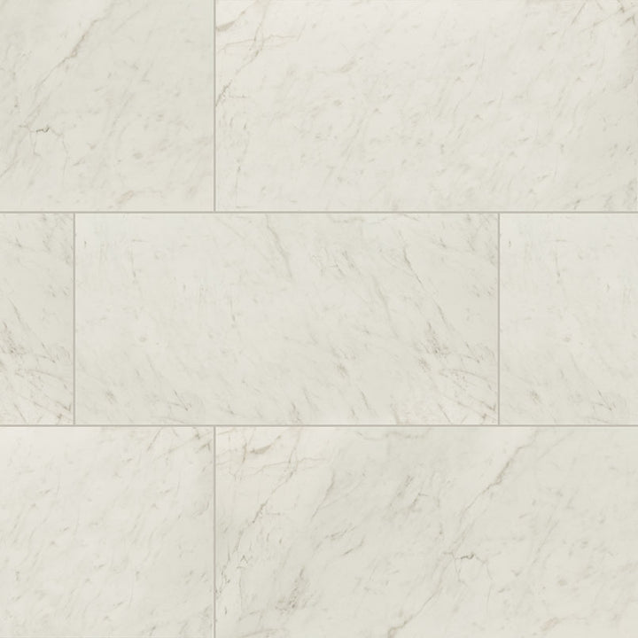 Top-down view of KAYA CARRARA BIANCO 24X48 POLISHED in PORCELAIN TILE with a POLISHED finish, featuring the intricate surface characteristics and refined finish.