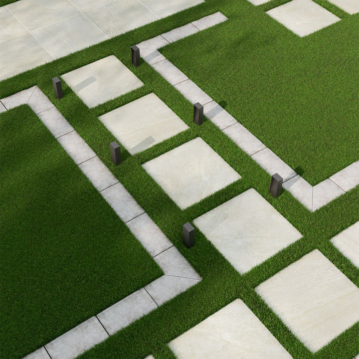 A cool white paver with a soft matte texture delivers a sleek, modern aesthetic, effortlessly styled with Legion White-Cool 24x24 paver matte porcelain.