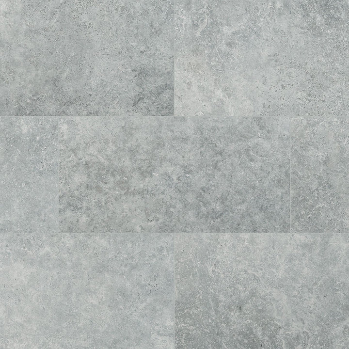 Top-down view of LEGIONS SILVER TRAV 24X48 PAVER in PORCELAIN PAVER with a MATTE finish, displaying the unique finish and depth of texture.