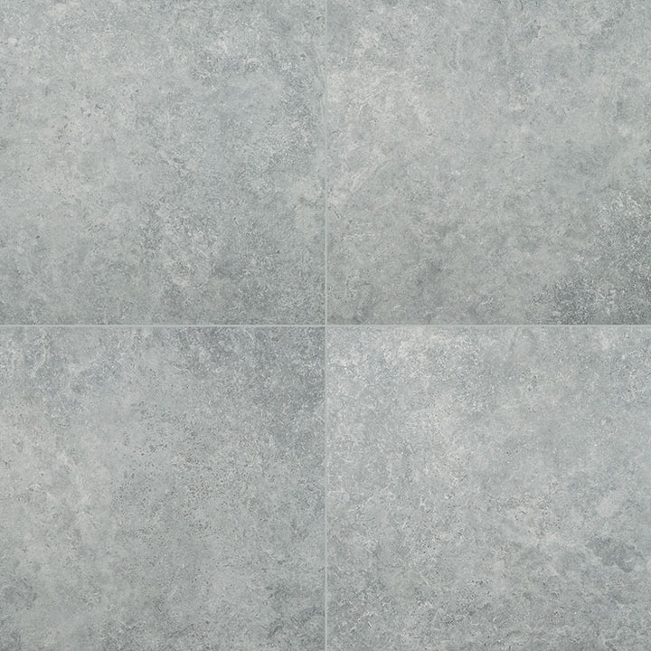 Top-down view of LUNAR SILVER 24X24 MATTE in PORCELAIN TILE with a MATTE finish, featuring the intricate surface characteristics and refined finish.