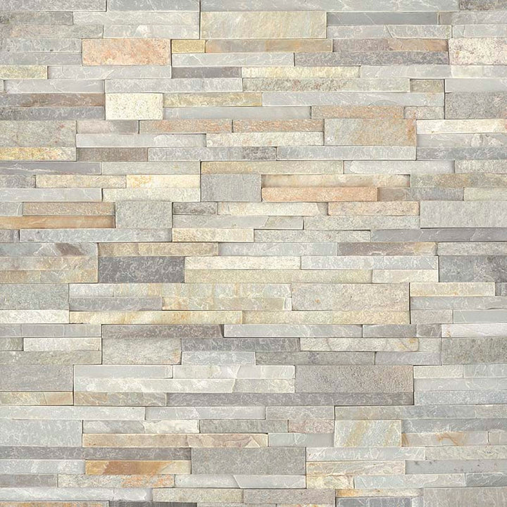 Rockmount Quartzite Stacked Stone Panel 6X24 Honey Splitface