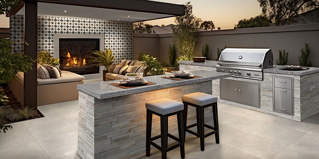 Warm honey tones with a textured splitface surface bring a natural, rustic appeal to any setting with Rockmount Honey 6x24 stacked stone panel splitface quartzite.