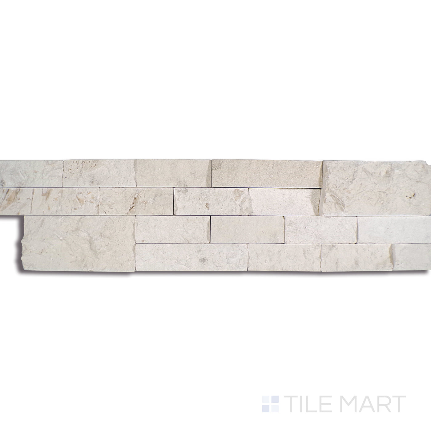 Rockmount Limestone Stacked Stone Panel 6X24 White Splitface