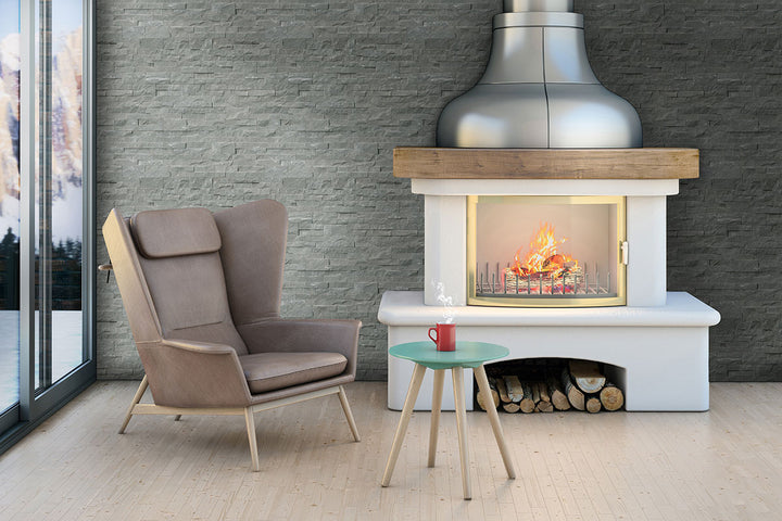 Showcasing the versatile design of MOUNTAIN BLUESTONE 6x24 PANEL  SANDSTONE PANEL with a SPLITFACE finish, creating a relaxed atmosphere with its serene presence.