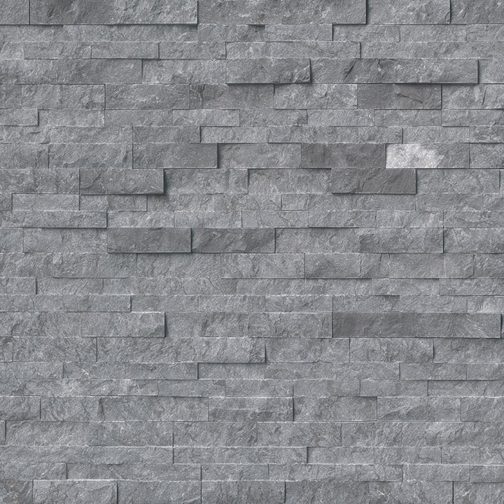 Top-down view of GLACIAL GREY MARBLE 6x24 PANEL  in MARBLE PANEL with a SPLITFACE finish, showcasing the detailed finish and surface pattern.