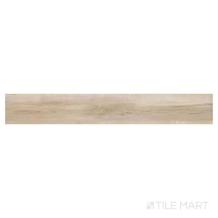 From an overhead angle, Prescott Akadia 7x48 low gloss luxury vinyl plank features light, neutral wood tones and soft graining.