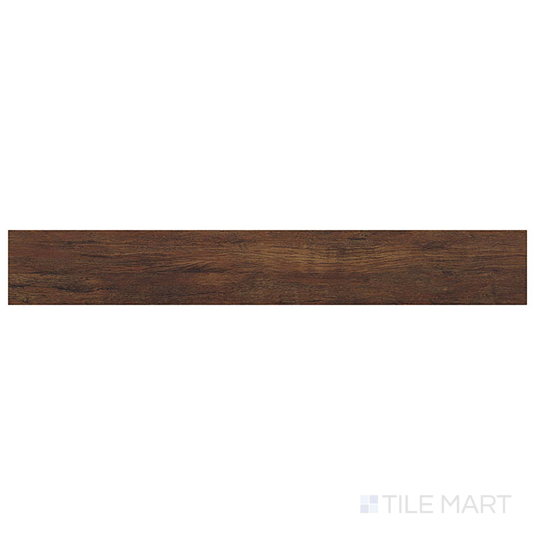 Overhead image of Prescott Braly 7x48 low gloss vinyl plank showcases warm brown hues and smooth wood detail.