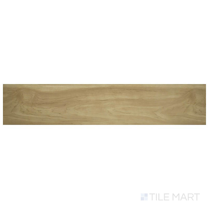 From above, Prescott Brookline 7x48 low gloss luxury vinyl plank features golden oak tones and soft, classic graining.