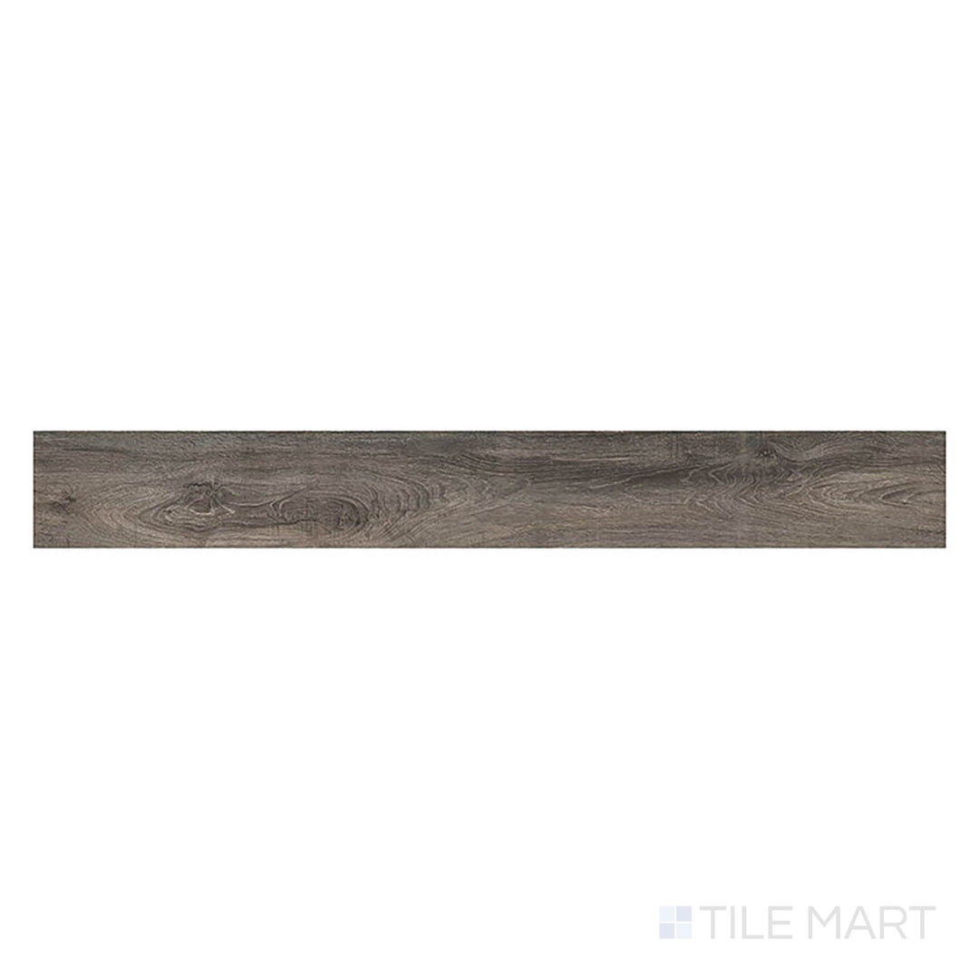 Prescott Draven 7x48 low gloss luxury vinyl plank in bird’s-eye view showcases dramatic charcoal hues with modern styling.