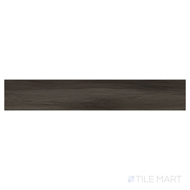 Overhead shot of Prescott Jenta 7x48 low gloss luxury vinyl plank highlights its balanced brown tones and soft wood texture.