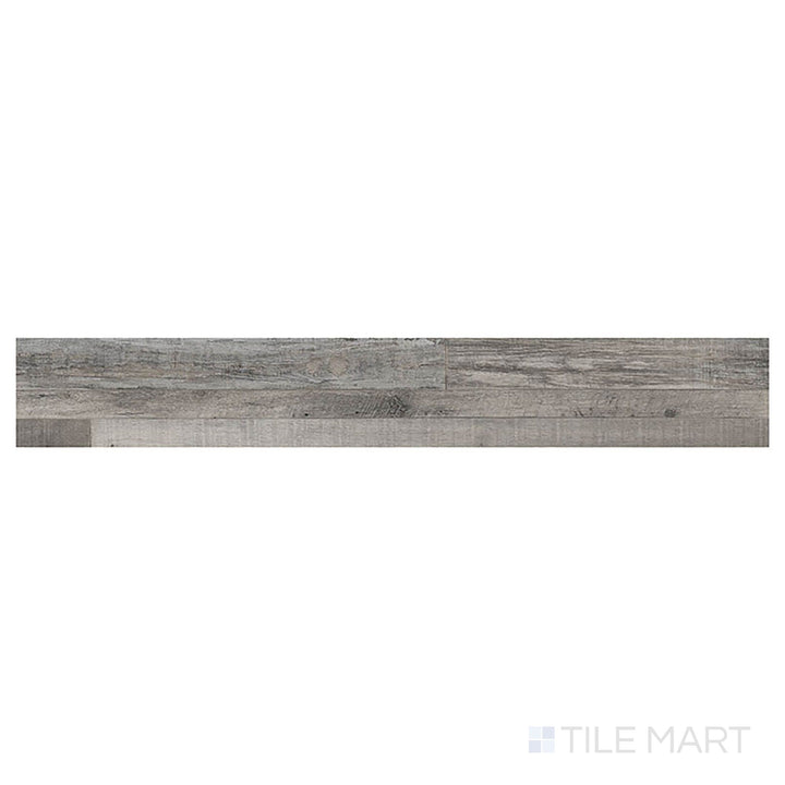 Seen from a direct overhead shot, Prescott Mezcla 7x48 low gloss vinyl plank displays a dynamic mix of wood tones and visual variation.