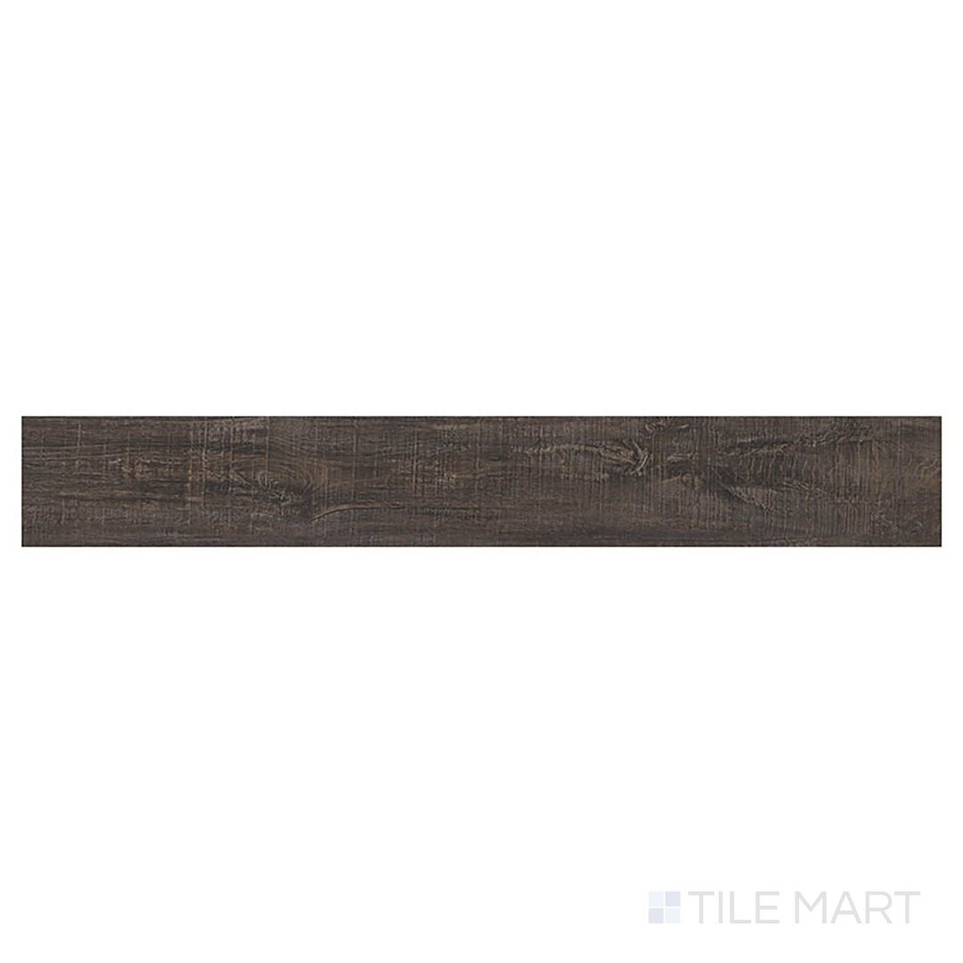 Overhead image of Prescott Weathered Brina 7x48 low gloss vinyl plank highlights gray-brown tones with a softly aged wood texture.