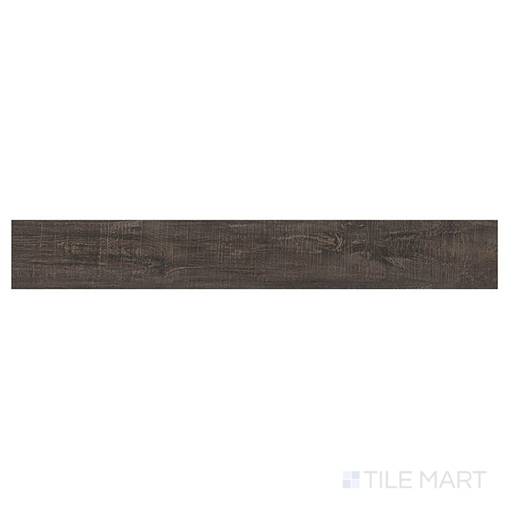 Overhead image of Prescott Weathered Brina 7x48 low gloss vinyl plank highlights gray-brown tones with a softly aged wood texture.