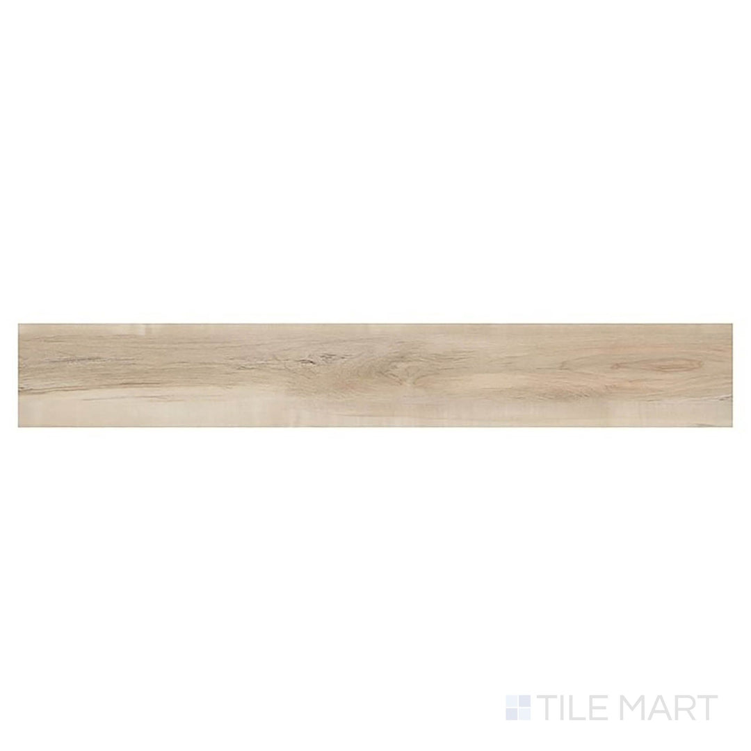 From an overhead view, Prescott XL Akadia 9x60 low gloss luxury vinyl plank showcases light neutral tones with an expansive wood grain.