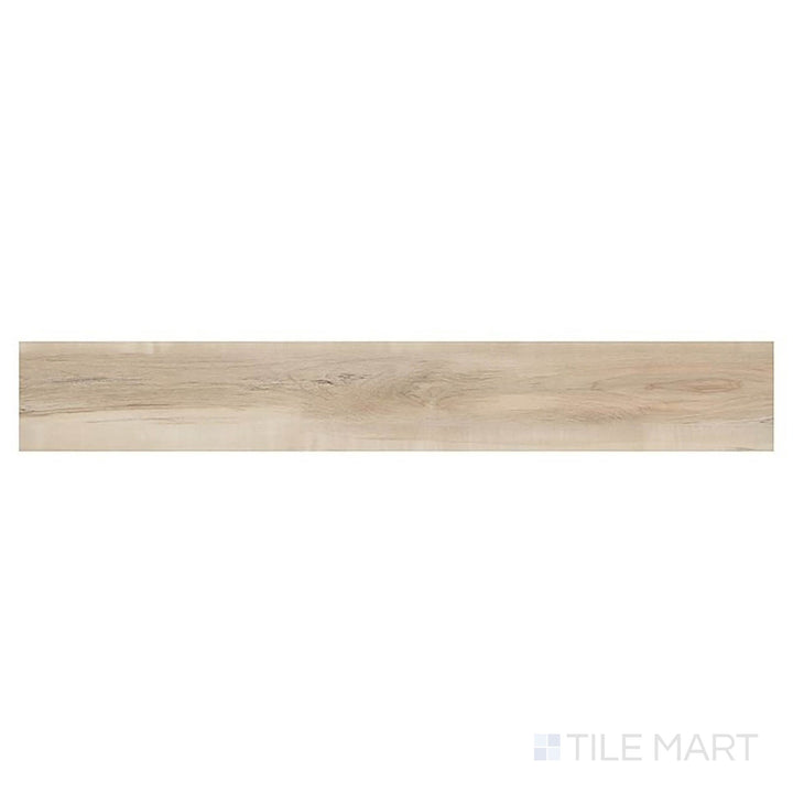 From an overhead view, Prescott XL Akadia 9x60 low gloss luxury vinyl plank showcases light neutral tones with an expansive wood grain.