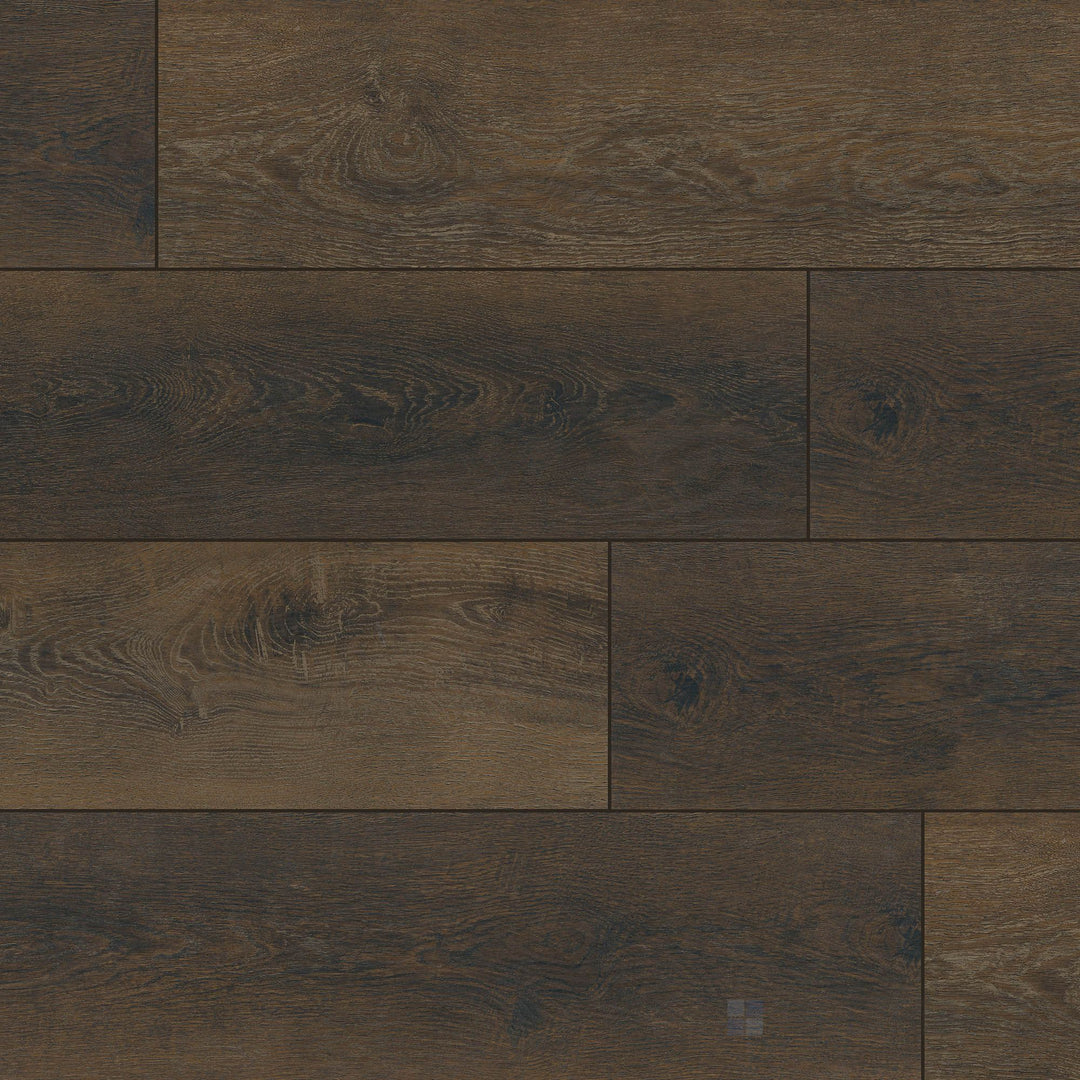Full view of Prescott XL Barrel 9x60 low gloss luxury vinyl plank – warm rustic wood tones in oversized plank format.