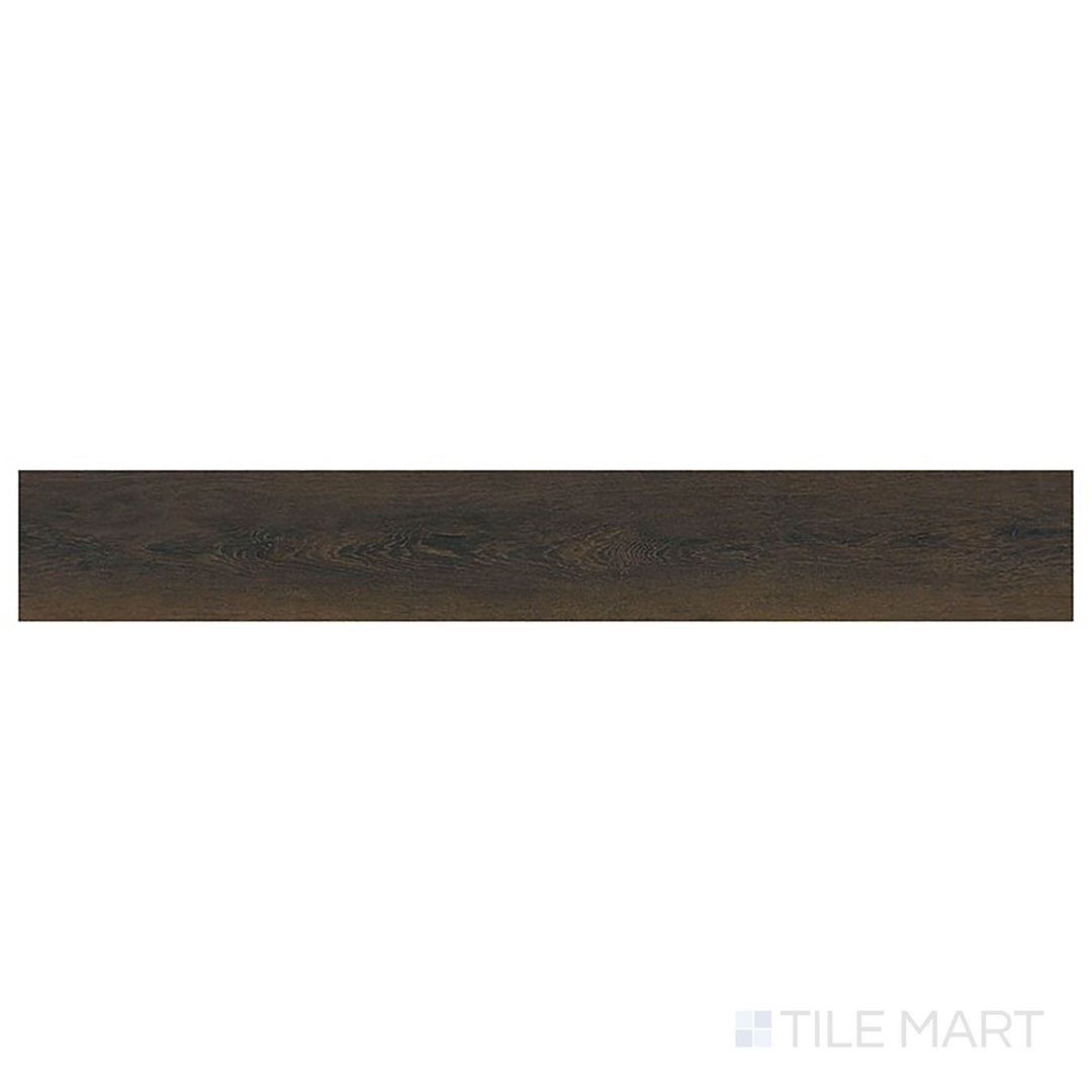 Top-down image of Prescott XL Barrel 9x60 low gloss vinyl plank highlights its rich brown coloring and wide, rustic oak pattern.