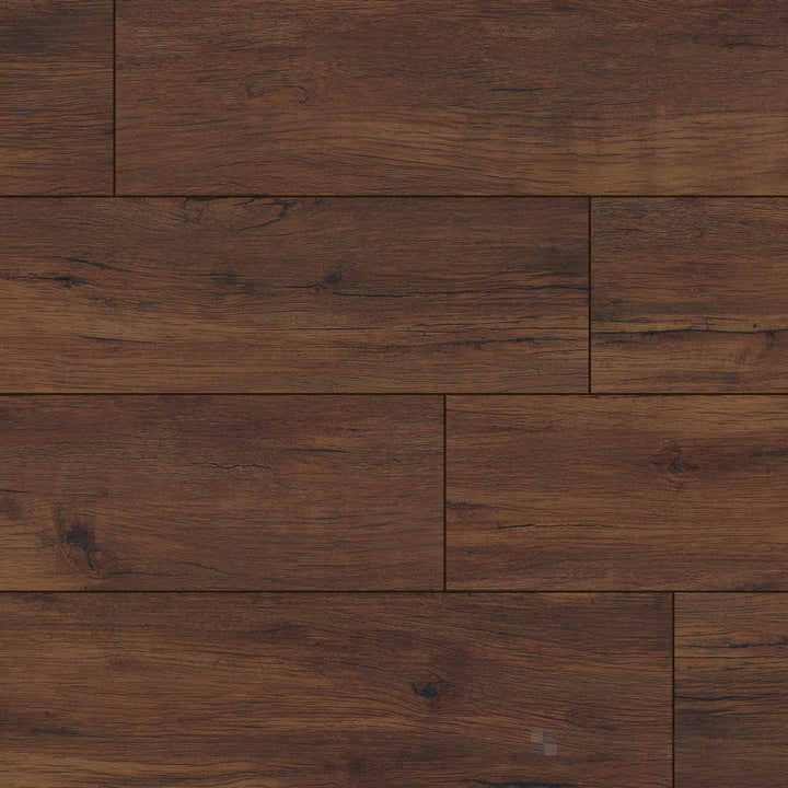 Overview of Prescott XL Braly 9x60 low gloss luxury vinyl plank – warm brown wood tones with a smooth, wide plank finish.