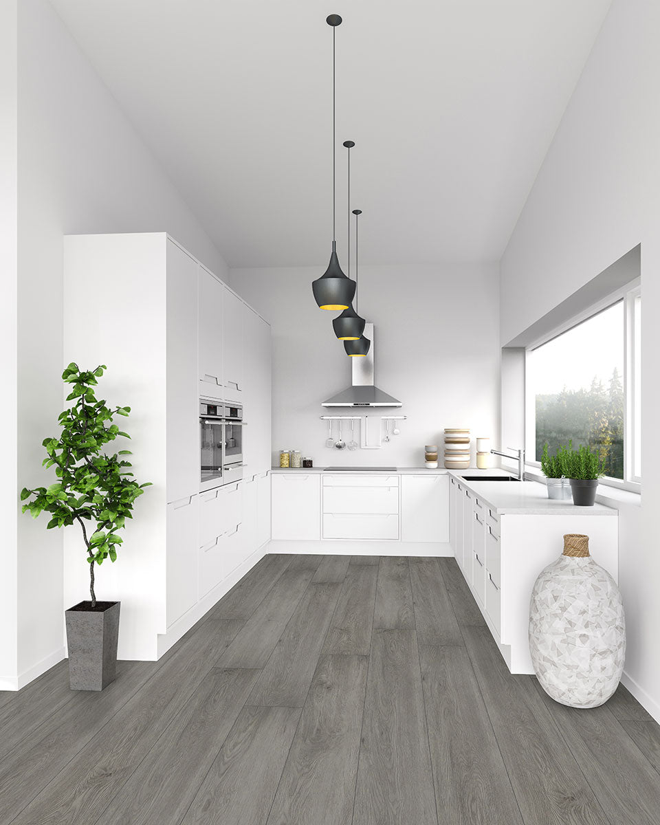 Bright interior showcasing Prescott XL Grayton 9X60 Low Gloss Luxury Vinyl Plank flooring.