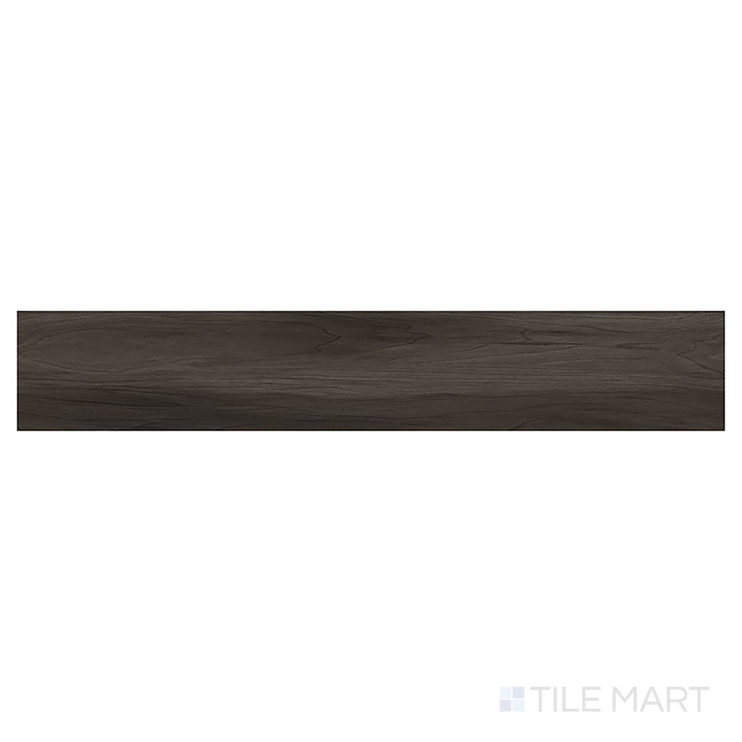 Top-down view of Prescott XL Jenta 9x60 low gloss vinyl plank reveals warm mid-brown tones with fine, linear wood texture.