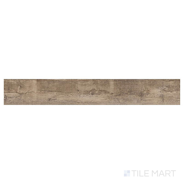 Captured from a bird’s-eye view, Prescott XL Ryder 9x60 low gloss vinyl plank presents neutral gray-brown hues with minimalist styling.