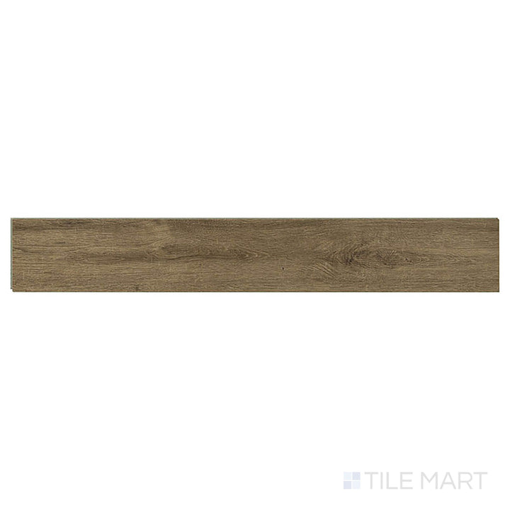 Prescott XL Walnut Waves 9x60 low gloss vinyl plank in a top-down view showcases rich walnut coloring with flowing, elegant texture.