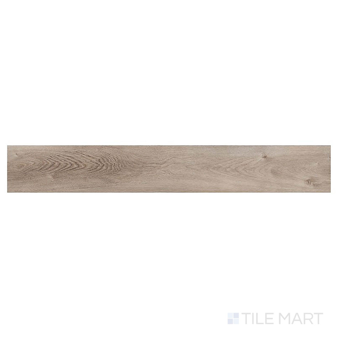 Prescott XL Whitfield Gray 9x60 low gloss vinyl plank, shown from above, features clean gray wood visuals with subtle grain patterns.