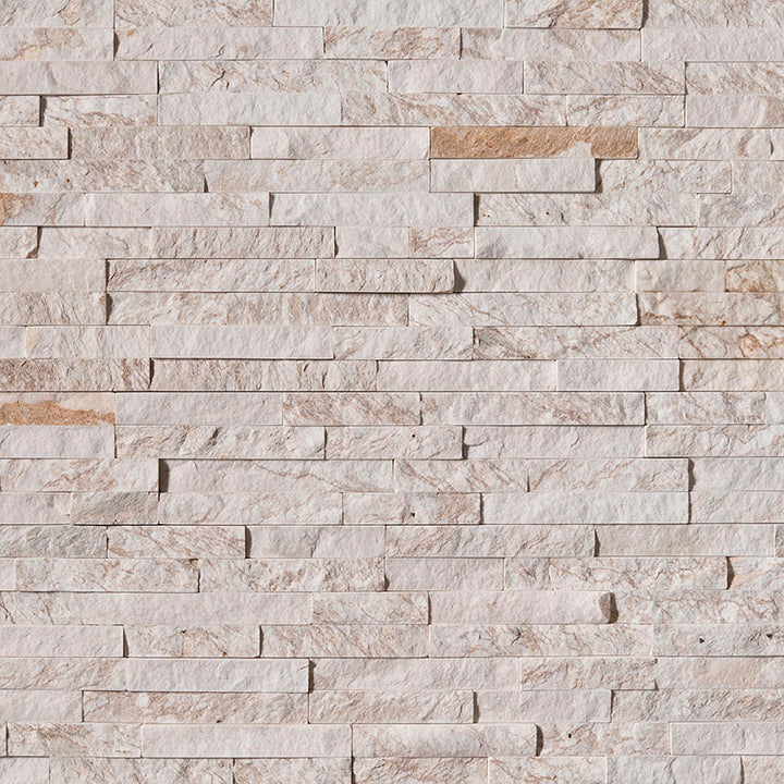 Top-down view of ROYAL WHITE SPLITFACE 6x24 PANEL  in QUARTZITE PANEL with a SPLITFACE finish, emphasizing its surface details and intricate design.