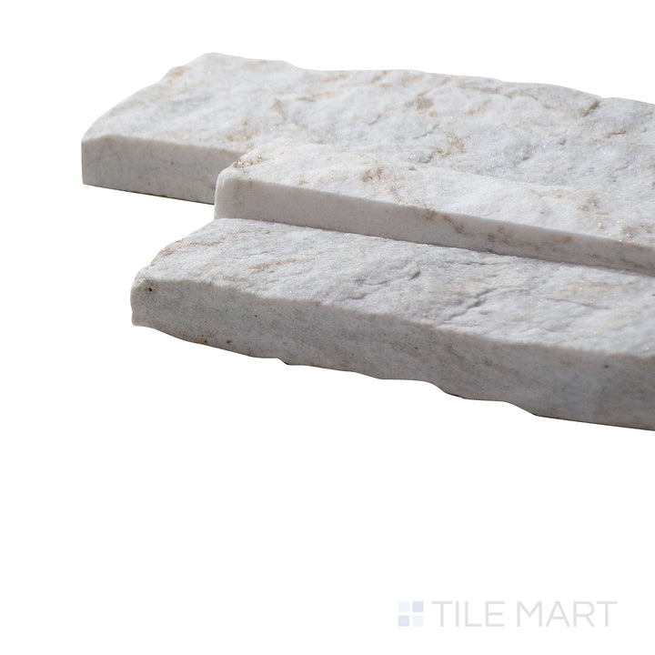 Rockmount Quartzite Stacked Stone Panel 6X24 White Splitface
