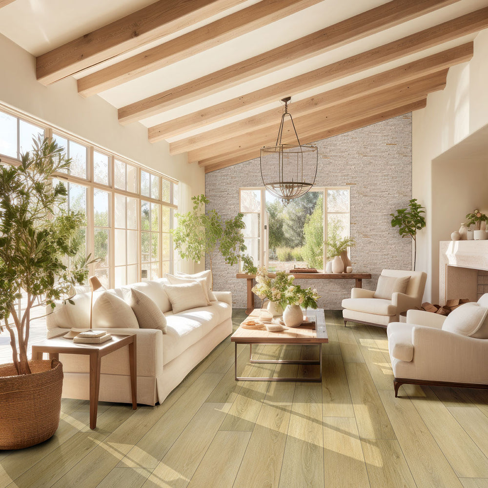 Displaying the refined texture of ROYAL WHITE SPLITFACE 6x24 PANEL  QUARTZITE PANEL with a SPLITFACE finish, providing a durable yet stylish look to the interior.